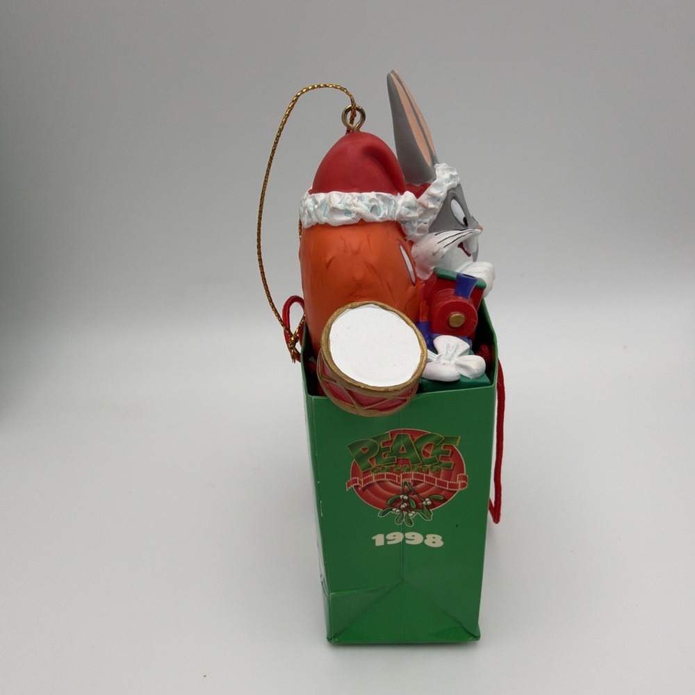Vintage Warner Bros Store Looney Tunes Bugs Bunny Holiday Bag Christmas Ornament - Picture 5 of 8